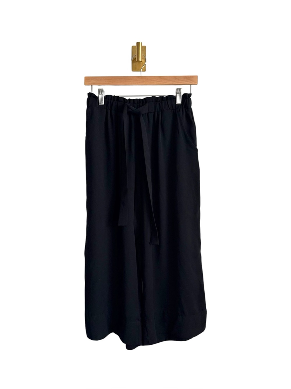 BP. Black Wide Leg Cropped Culotte Pants Paperbag Waist Small